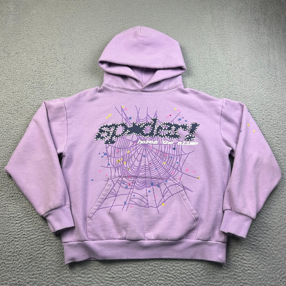Sp5der Hoodie Womens Here's The Slime Hoodie Purple Pullover Size Medium